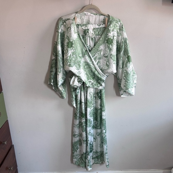 suelita Pants - Green Paisley Wrap Matching Set
